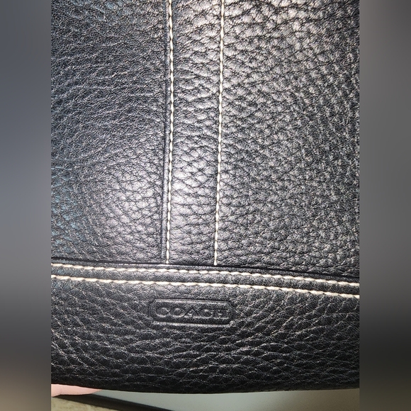 Coach Black Pebbled Leather Crossbody Purse Swing Back Y2K - Picture 11 of 15
